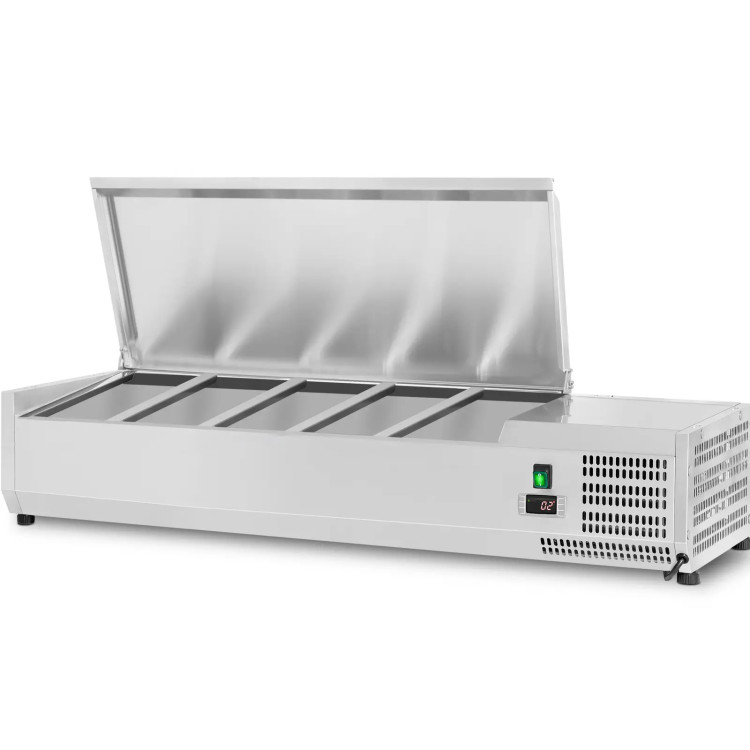 Refrigerated Servery Prep Top 1400mm 6xGN1/3 Depth 380mm Stainless steel lid - CEGA514