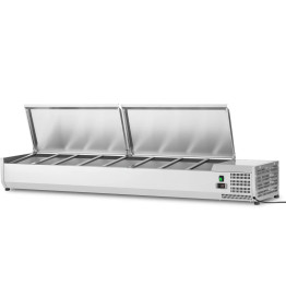 Refrigerated Servery Prep Top 1800mm 8xGN1/3 Depth 380mm Stainless Steel Lid - CETHVD1800/380
