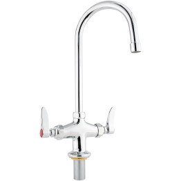 Commercial Single Hole Deck Mount Faucet with 6" Swivel Gooseneck Chrome Plated Brass | CaterEq CEGD3601 Commercial Single Hole Deck Mount Faucet with 6" Swivel Gooseneck Chrome Plated Brass | CaterEq CEGD3601
