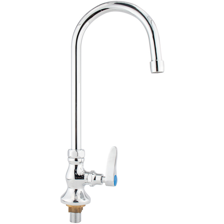 Commercial Single Hole Deck Mount Faucet with 6" Swivel Gooseneck Chrome Plated Brass | CaterEq CEGD3603 Commercial Single Hole Deck Mount Faucet with 6" Swivel Gooseneck Chrome Plated Brass | CaterEq CEGD3603