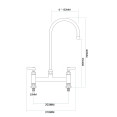 Commercial 8" Deck Mount Mixing Faucet with 6" Swivel Gooseneck Chrome Plated Brass | CaterEq CEGD3605