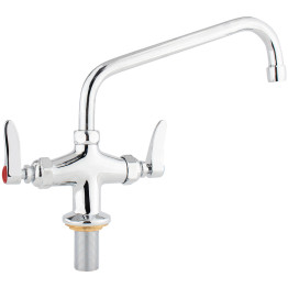 Commercial Single Hole Deck Mount Faucet with 10" Swing Nozzle Chrome Plated Brass | CaterEq CEGD3610