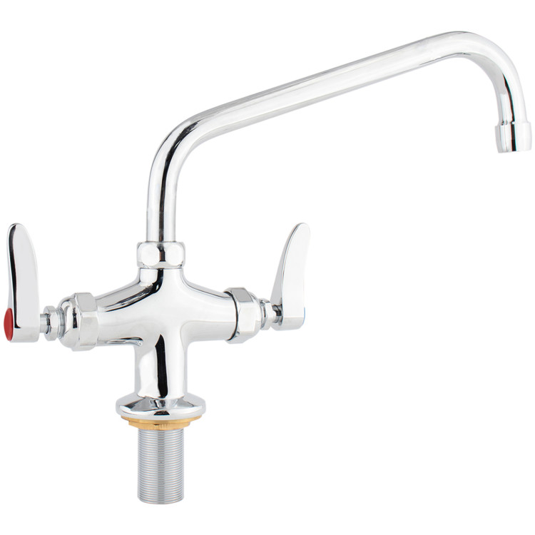 Commercial Single Hole Deck Mount Faucet with 10" Swing Nozzle Chrome Plated Brass | CaterEq CEGD3610 Commercial Single Hole Deck Mount Faucet with 10" Swing Nozzle Chrome Plated Brass | CaterEq CEGD3610