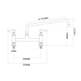 Commercial 8" Deck Mount Mixing Faucet with 10" Swing Nozzle Chrome Plated Brass | CaterEq CEGD3614 Commercial 8" Deck Mount Mixing Faucet with 10" Swing Nozzle Chrome Plated Brass | CaterEq CEGD3614