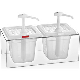 Condiment/Sauce Dispenser with Stand 2x2 litre pumps Plastic - CEGDP02
