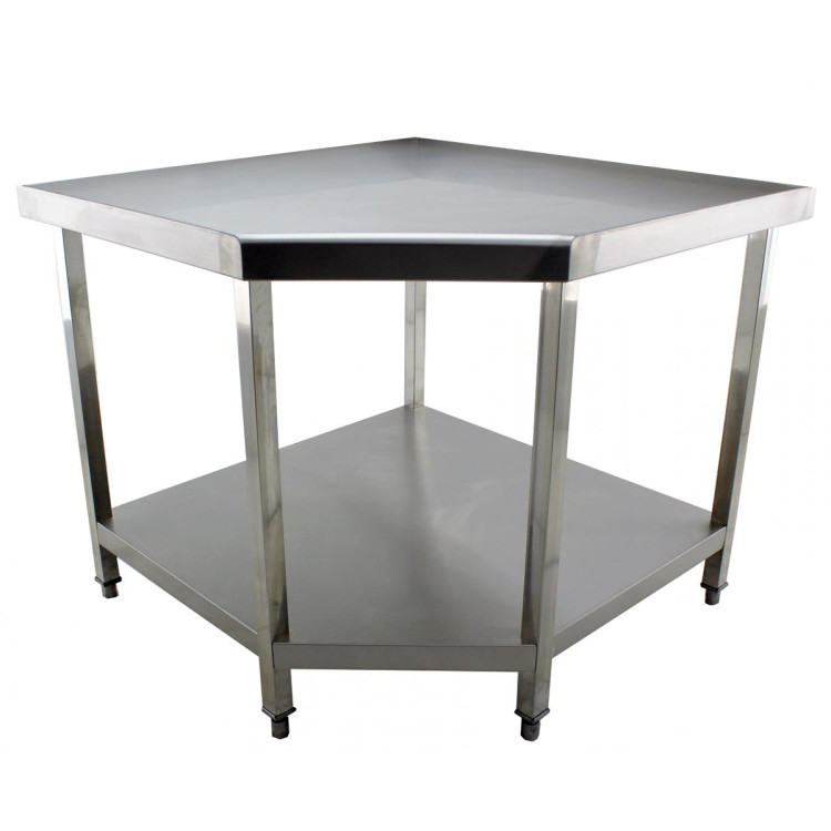 B GRADE Commercial Work table Corner unit Stainless steel Sides 700mm - GESR107 B GRADE