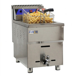 Commercial Single Tank Gas Fryer with Drain Tap - 14L Countertop | CaterEq CEGF181