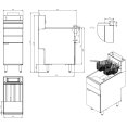 Commercial Gas Tube Fryer 20L Free Standing 26.4kW - CEGF90