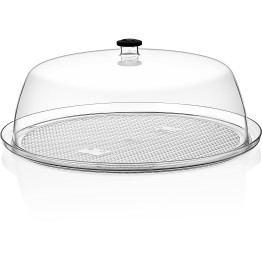 Polycarbonate Gastronorm Tray with Dome Cover Round Ø350mm Depth 20mm Clear - CEGFT14-GF14