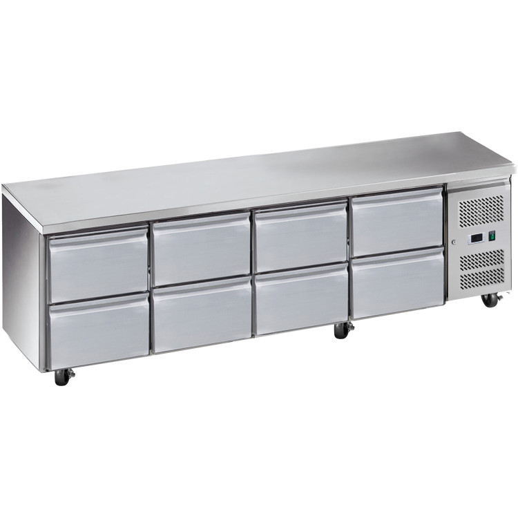 Commercial Refrigerated Counter 8 Drawers Depth 700mm - CE8DRG41V