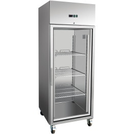 600lt Commercial Refrigerator Stainless Steel Upright cabinet Single glass door GN2/1 Ventilated cooling - CER600VGLASS