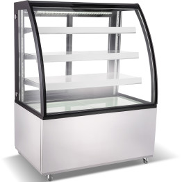 Cake counter Curved front 1000x730x1300mm 3 shelves Stainless steel base LED - CEGN1000CF3 Cake counter Curved front 1000x730x1300mm 3 shelves Stainless steel base LED - CEGN1000CF3