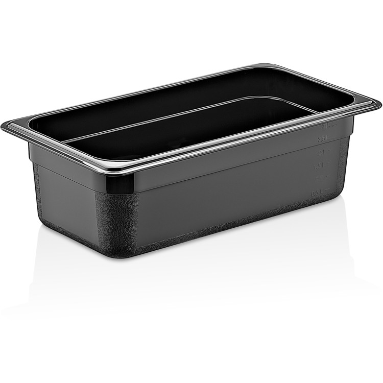 Polycarbonate Gastronorm Pan GN1/3 Depth 200mm Black - CEGNP13200B