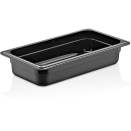 Polypropylene Gastronorm Pan GN1/3 Depth 65mm Black - CEGNPP1365B
