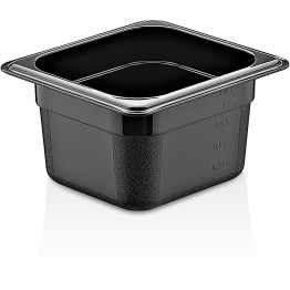 Polycarbonate Gastronorm Pan GN1/6 Depth 100mm Black 1.25 litres - CEGNP16100B