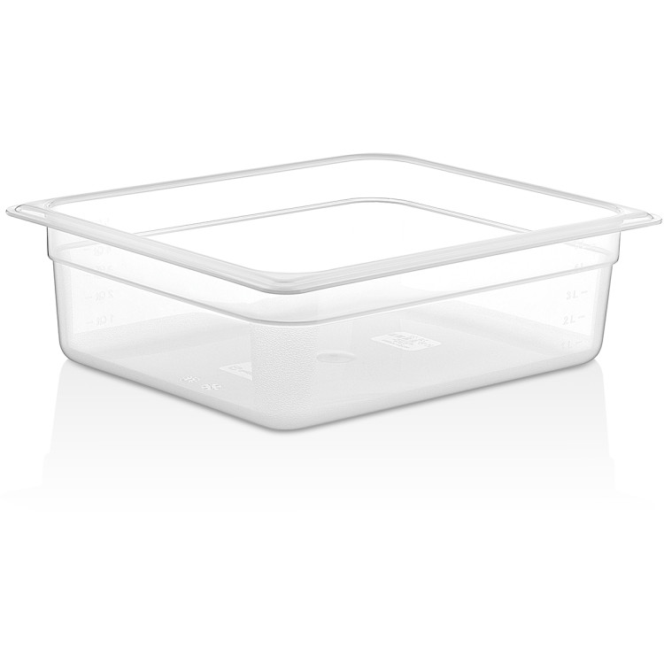 Polypropylene Gastronorm Pan GN1/2 Depth 100mm Clear 5 litres - CEGNPP12100