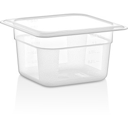 Polypropylene Gastronorm Pan GN1/6 Depth 100mm Clear 1.25 litres - CEGNPP16100