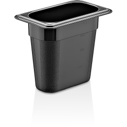 Polypropylene Gastronorm Pan GN1/9 Depth 150mm Black - CEGNPP19150B