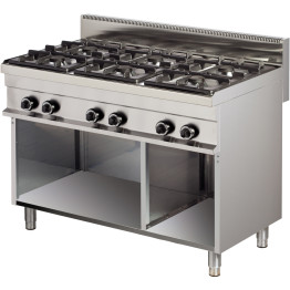 Gas cooker Open base 6 burners 36.0kW - Hotmax 700 CEGR731