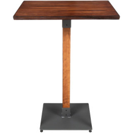 Rustic Bar Table Walnut Top 600x600mm Indoors - CEGS10143BAR24