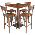 Rustic Bar Table Walnut Top 600x600mm Indoors - CEGS10143BAR24