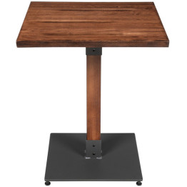 Rustic Bistro Table Walnut Top 600x600mm Indoors - CEGS10143TABLE24