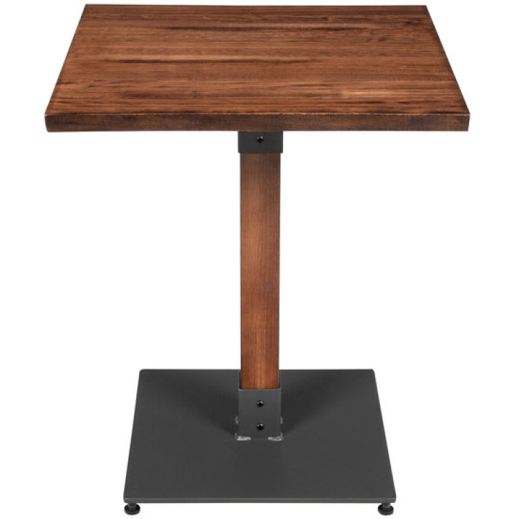 Rustic Bistro Table Walnut Top 600x600mm Indoors - CEGS10143TABLE24