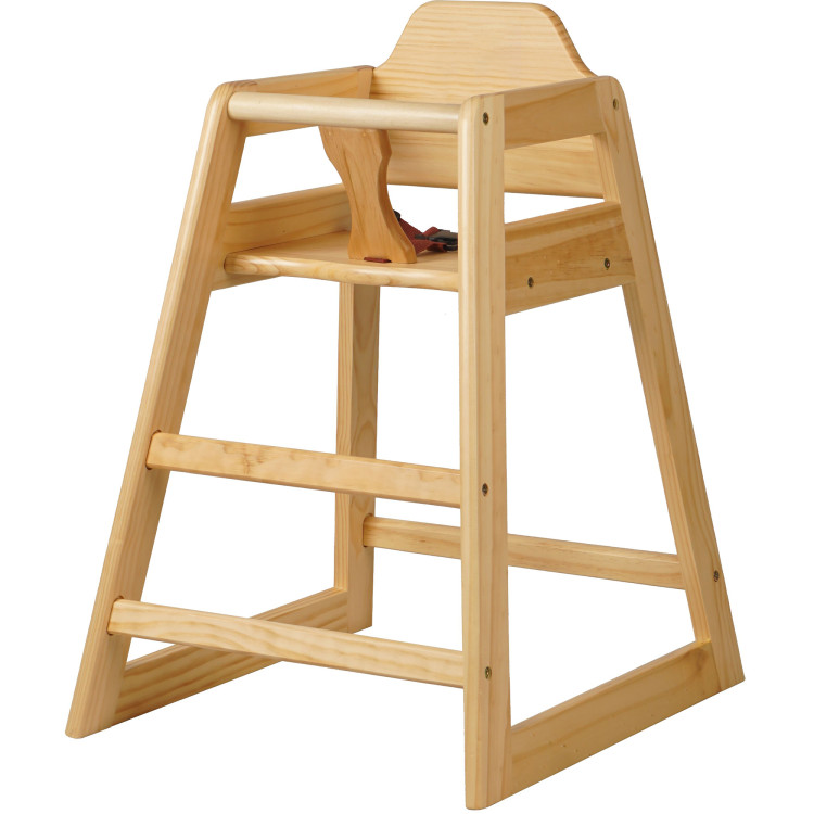 Restaurant Wood High Chair Natural - CEGS6003NATURAL