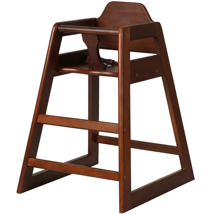 Restaurant Wood High Chair Walnut - CEGS6003WALNUT