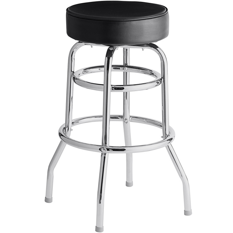 Black Double ring Barstool with Thick seat - CEGS605B