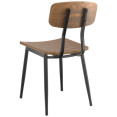 Black Steel Chair with Antique Walnut Seat & Antique Walnut Back - CEGS60606WALNUTSEATWALNUTBACK