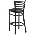 Black Barstool with Backrest & Vinyl Seat - CEGS697B