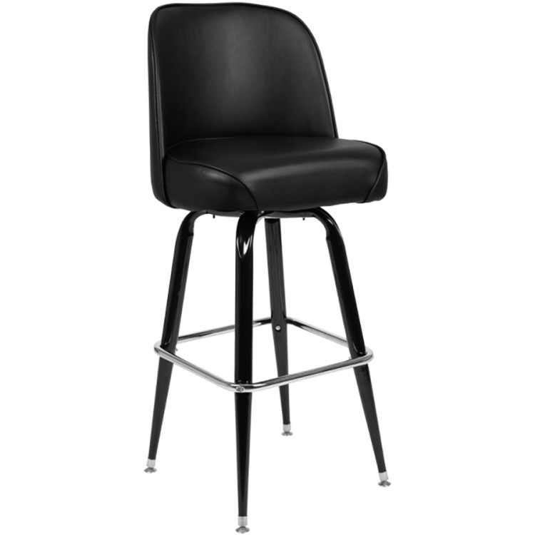 Black Bucket Barstool with Vinyl Seat - CEGS6C0B