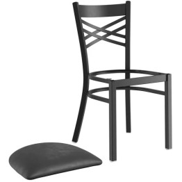 Black Steel Cross Back Chair - CEGS6F0BFRAMEBLACK