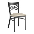 Black Steel Cross Back Chair - CEGS6F0BFRAMEBLACK