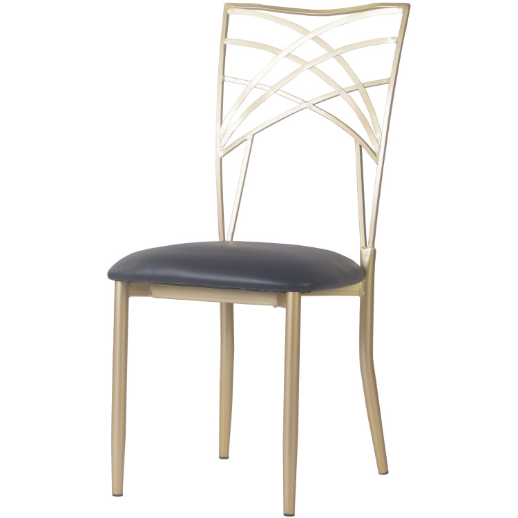 B GRADE Bistro Dining Chair Metal Cross Back Gold Indoors - GSE0028 B GRADE