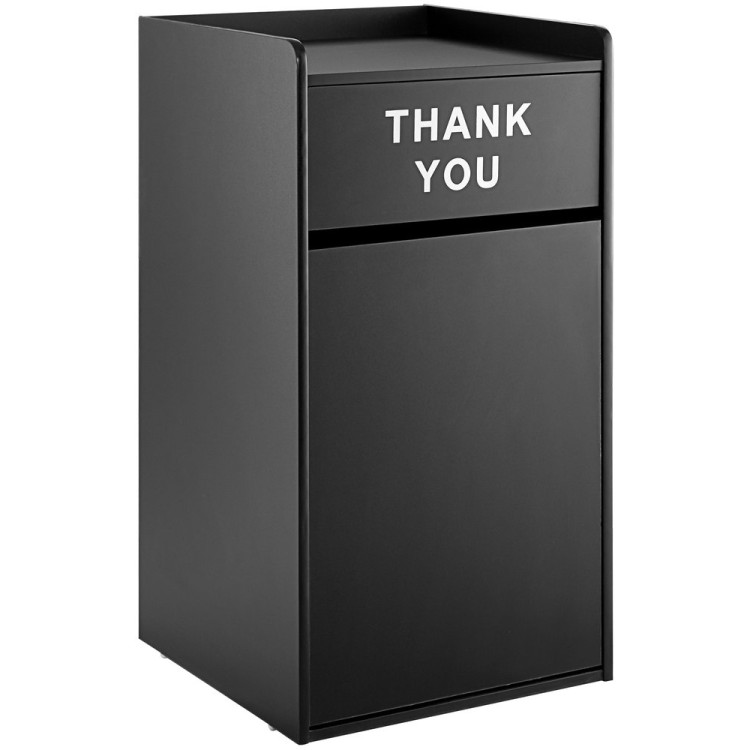 Commercial Rubbish Bin Cabinet & Tray Shelf 'Thank You' Black - CEGSLJ006B
