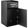 Commercial Rubbish Bin Cabinet & Tray Shelf 'Thank You' Black - CEGSLJ006B