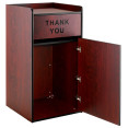 Commercial Rubbish Bin Cabinet & Tray Shelf 'Thank You' Mahogany - CEGSLJ006M