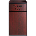 Commercial Rubbish Bin Cabinet & Tray Shelf 'Thank You' Mahogany - CEGSLJ006M