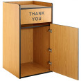 Commercial Rubbish Bin Cabinet & Tray Shelf 'Thank You' Natural - CEGSLJ006N
