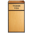 Commercial Rubbish Bin Cabinet & Tray Shelf 'Thank You' Natural - CEGSLJ006N