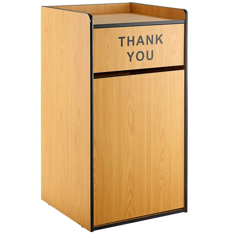 Commercial Rubbish Bin Cabinet & Tray Shelf 'Thank You' Natural - CEGSLJ006N