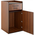 Commercial Rubbish Bin Cabinet & Tray Shelf 'Thank You' Walnut - CEGSLJ006W