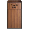 Commercial Rubbish Bin Cabinet & Tray Shelf 'Thank You' Walnut - CEGSLJ006W