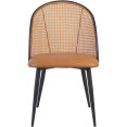 Bistro Rattan Chair with Black Vinyl Seat Round Back - CEGSM1023BLACK
