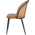 Bistro Rattan Chair with Black Vinyl Seat Round Back - CEGSM1023BLACK