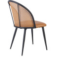 Bistro Rattan Chair with Black Vinyl Seat Round Back - CEGSM1023BLACK