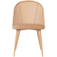Bistro Rattan Chair with Brown Vinyl Seat Round Back - CEGSM1023NATURAL