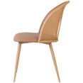 Bistro Rattan Chair with Brown Vinyl Seat Round Back - CEGSM1023NATURAL